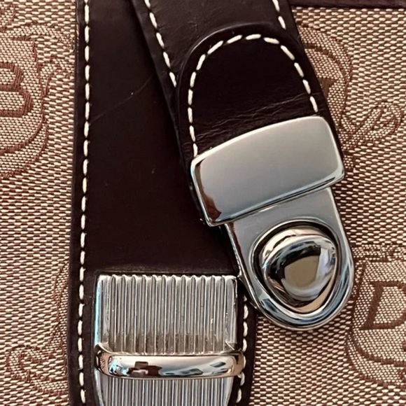 New Dooney & Bourke Signature Canvas Double Leather Handle Tote Bag - Picture 5 of 12